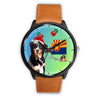 Bernese Mountain Dog On Christmas Arizona Wrist Watch