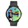 Bernese Mountain Dog On Christmas Arizona Wrist Watch