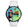 Bernese Mountain Dog On Christmas Arizona Wrist Watch