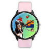 Bernese Mountain Dog On Christmas Arizona Wrist Watch