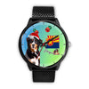 Bernese Mountain Dog On Christmas Arizona Wrist Watch