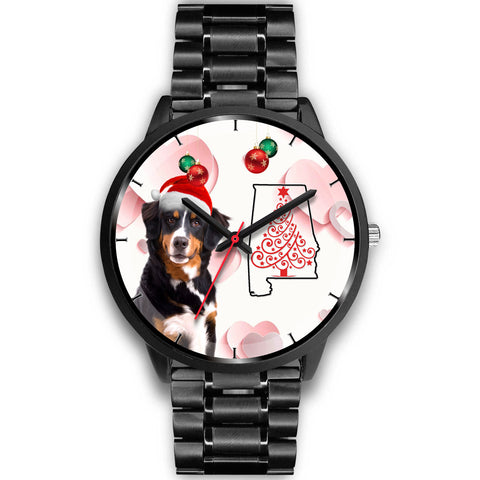 Bernese Mountain Dog On Christmas Alabama Wrist Watch