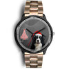 Border Collie On Christmas Alabama Wrist Watch