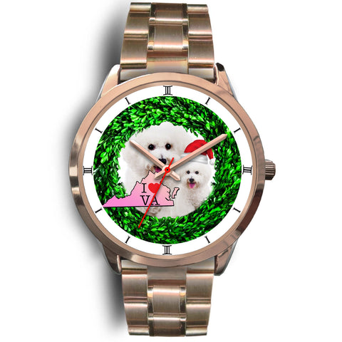 Cute Bichon Fries Dog Virginia Christmas Special Wrist Watch
