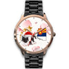 Boston Terrier On Christmas Arizona Golden Wrist Watch