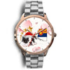 Boston Terrier On Christmas Arizona Golden Wrist Watch