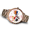 Boston Terrier On Christmas Arizona Golden Wrist Watch