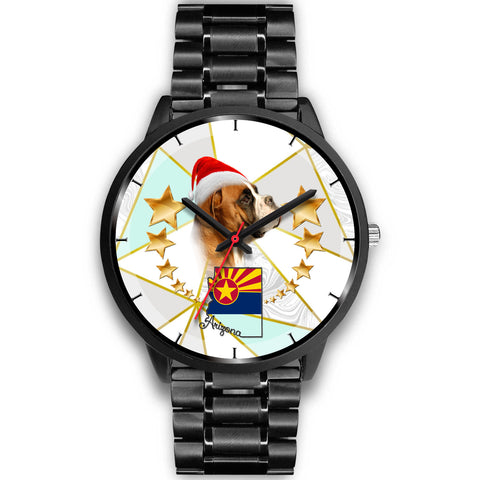 Boxer Dog On Christmas Arizona Wrist Watch