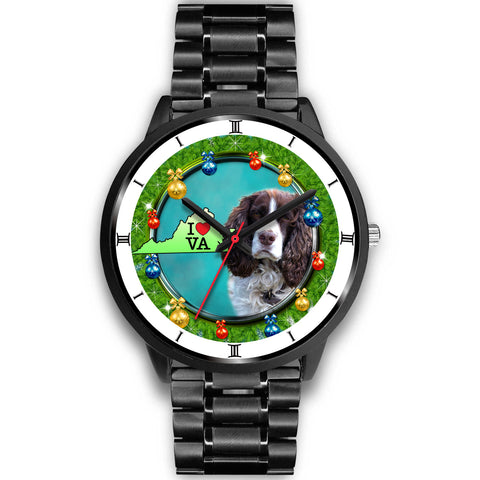 English Springer Spaniel Dog Virginia Christmas Special Wrist Watch