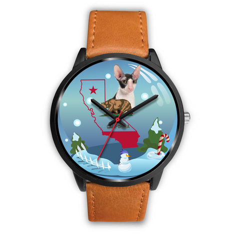 Cornish Rex Cat California Christmas Special Wrist Watch