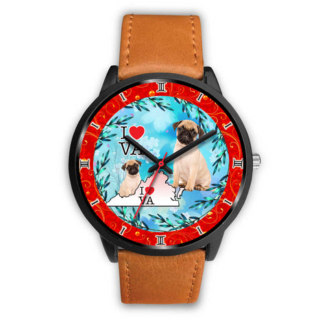 Lovely Pug Dog Virginia Christmas Special Wrist Watch