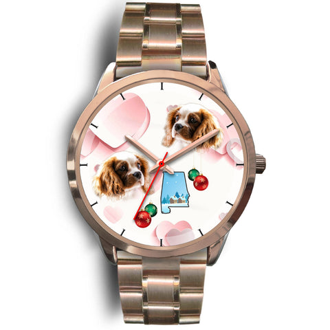 Cavalier King Charles Spaniel Alabama Christmas Golden Wrist Watch