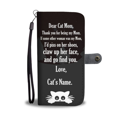 Cute Cat Print Wallet Case For Cat Mom