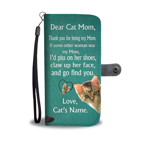 Cute Cat Print Wallet Case For Cat Mom