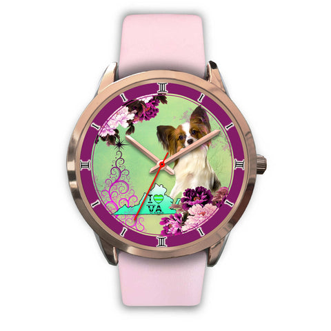 Lovely Papillon Dog Virginia Christmas Special Wrist Watch