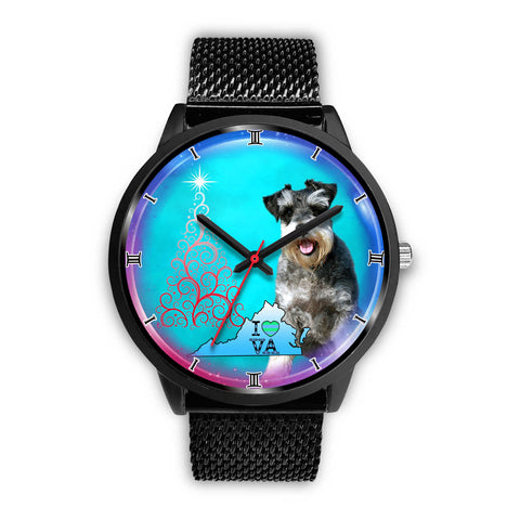 Amazing Miniature Schnauzer Dog Virginia Christmas Special Wrist Watch