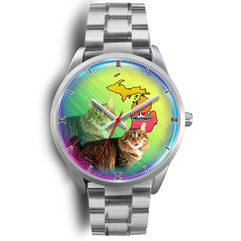 Cute American Bobtail Cat Michigan Christmas Special Wrist Watch