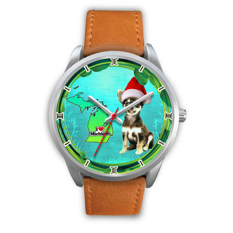 Cute Chihuahua Dog Michigan Christmas Special Wrist Watch