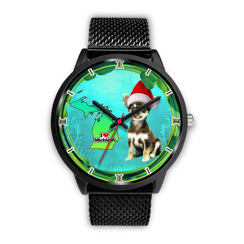 Lovely Chihuahua Dog Michigan Christmas Special Wrist Watch