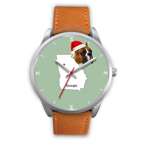 Boxer Dog Georgia Christmas Special Wrist Watch