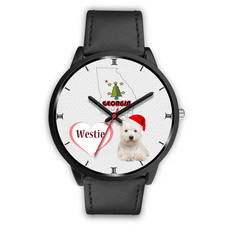 Westie Dog Georgia Christmas Special Wrist Watch