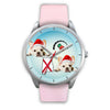 French Bulldog Alabama Christmas Special Silver Wrist Watch