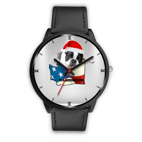 Boston Terrier Washington Christmas Special Wrist Watch