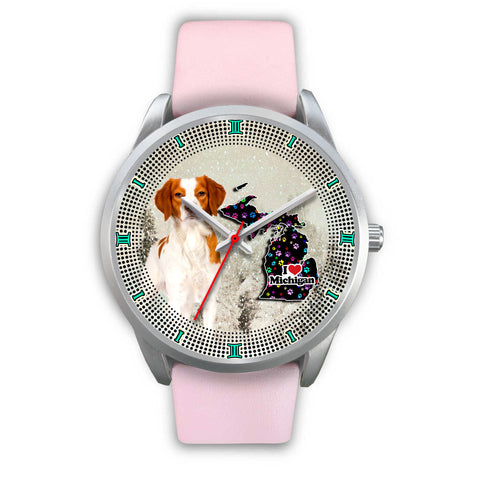 Lovely Brittany Dog Christmas Michigan Christmas Special Wrist Watch