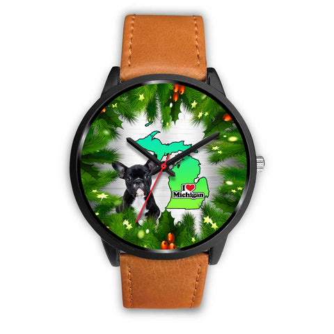 French Bulldog Michigan Christmas Special Wrist Watch