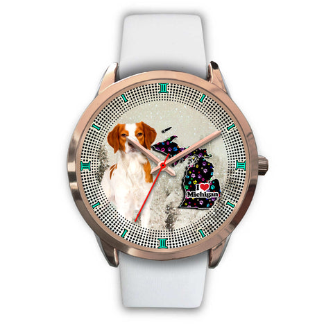 Brittany Dog With Paws Michigan Christmas Special Wrist Watch