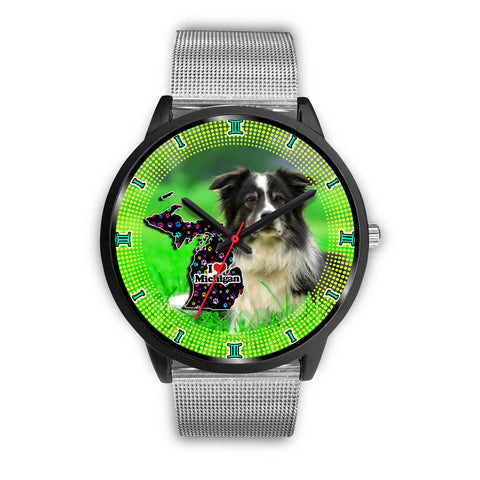 Border Collie Dog Michigan Christmas Special Wrist Watch