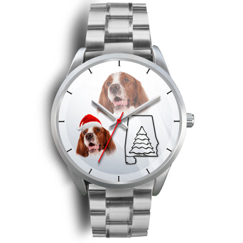 Irish Red and White Setter Alabama Christmas Wrist Watch