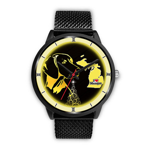 Vizsla Dog Golden Art Michigan Christmas Special Wrist Watch