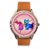 Yorkie Dog Color Art Michigan Christmas Special Wrist Watch