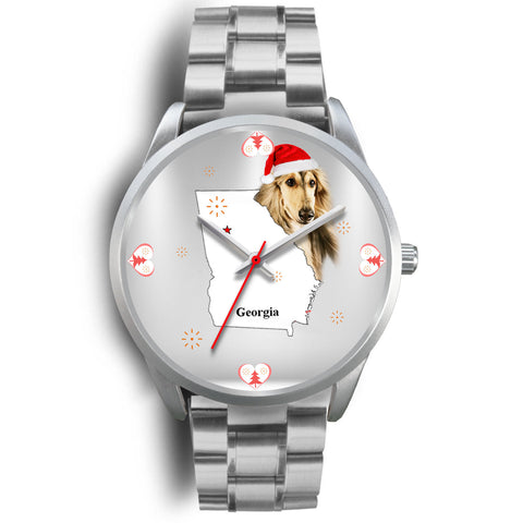 Afghan Hound Georgia Christmas Special Wrist Watch