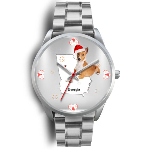 Basenji Dog Georgia Christmas Special Wrist Watch