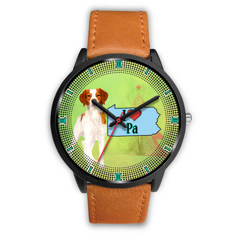 Brittany Dog Christmas Pennsylvania Christmas Special Wrist Watch