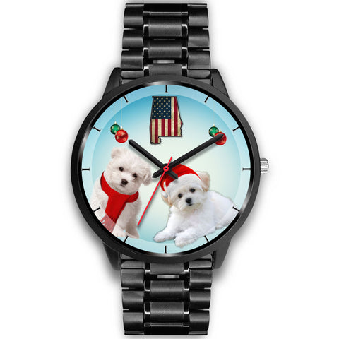 Maltese Dog Alabama Christmas Special Wrist Watch