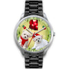 Cute Maltese Dog Arizona Christmas Special Silver Wrist Watch