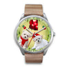 Cute Maltese Dog Arizona Christmas Special Silver Wrist Watch