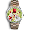 Cute Maltese Dog Arizona Christmas Special Silver Wrist Watch