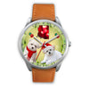 Cute Maltese Dog Arizona Christmas Special Silver Wrist Watch