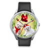 Cute Maltese Dog Arizona Christmas Special Silver Wrist Watch