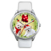 Cute Maltese Dog Arizona Christmas Special Silver Wrist Watch