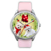 Cute Maltese Dog Arizona Christmas Special Silver Wrist Watch