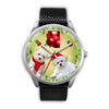 Cute Maltese Dog Arizona Christmas Special Silver Wrist Watch