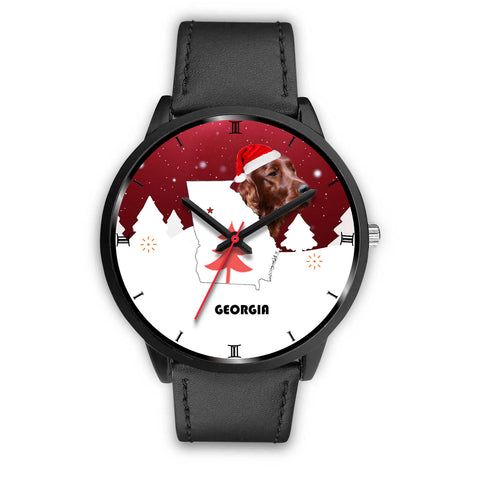 Irish Setter Dog Georgia Christmas Special Wrist Watch