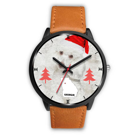 Cute Poodle Dog Georgia Christmas Special Wrist Watch