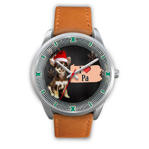 Cute Chihuahua Dog Pennsylvania Christmas Special Wrist Watch