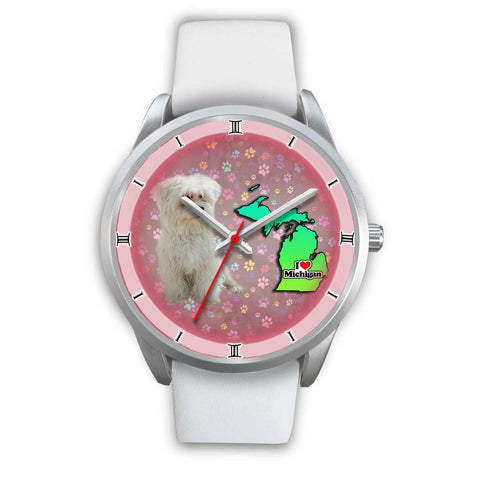 Cute Meltese Dog Michigan Christmas Special Wrist Watch